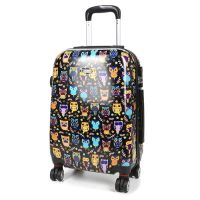 Чемодан маленький S поликарбонат Worldline Airteх 809/black_hibou ручная кладь Разноцветный