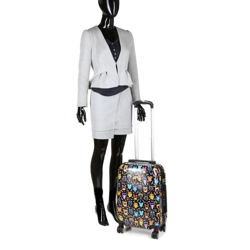 Чемодан маленький S поликарбонат Worldline Airtex 809/black_hibou ручная кладь Разноцветный