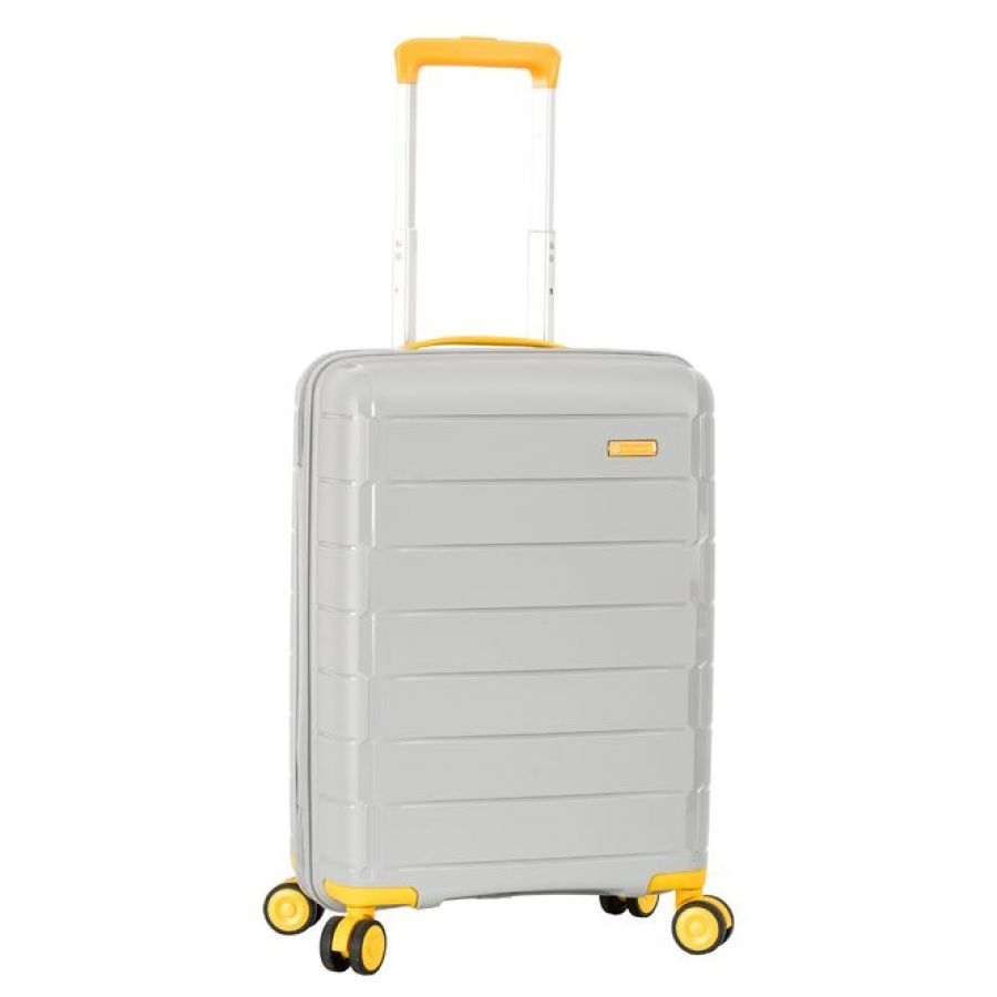 Чемодан маленький S полипропилен Snowball 20303 56×39×23см 35л Серебряный