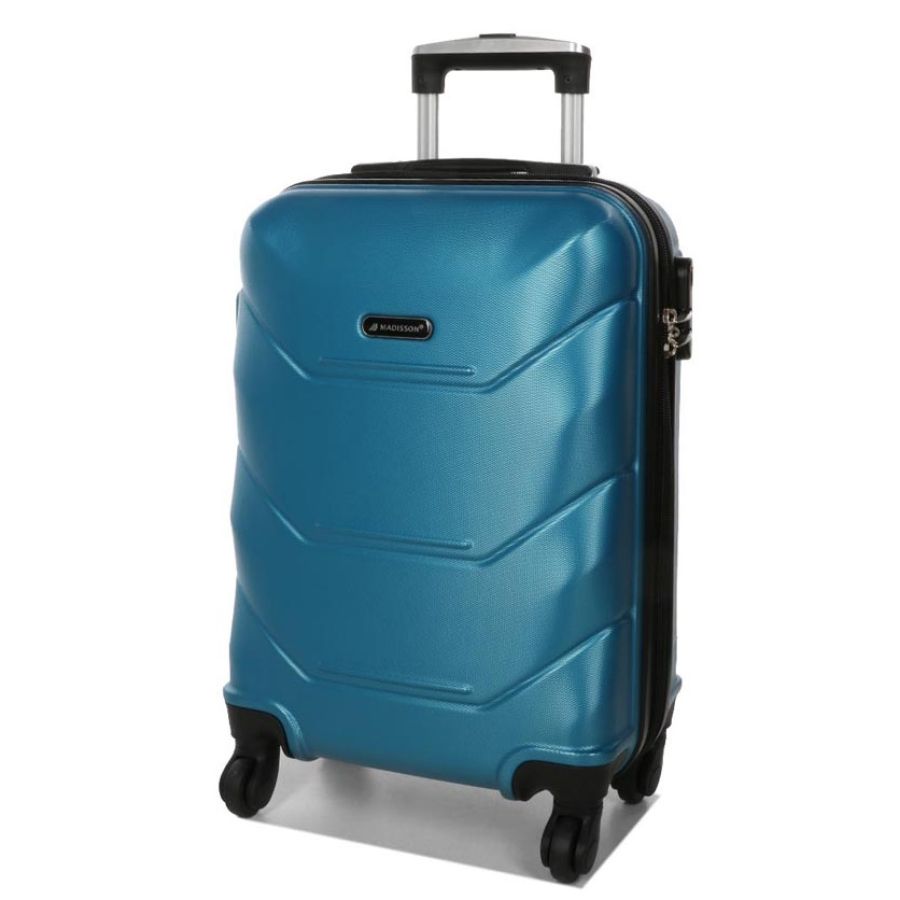 Чемодан маленький под ручную кладь S Madisson Snowball 32303 пластиковый 40л Бирюзовый