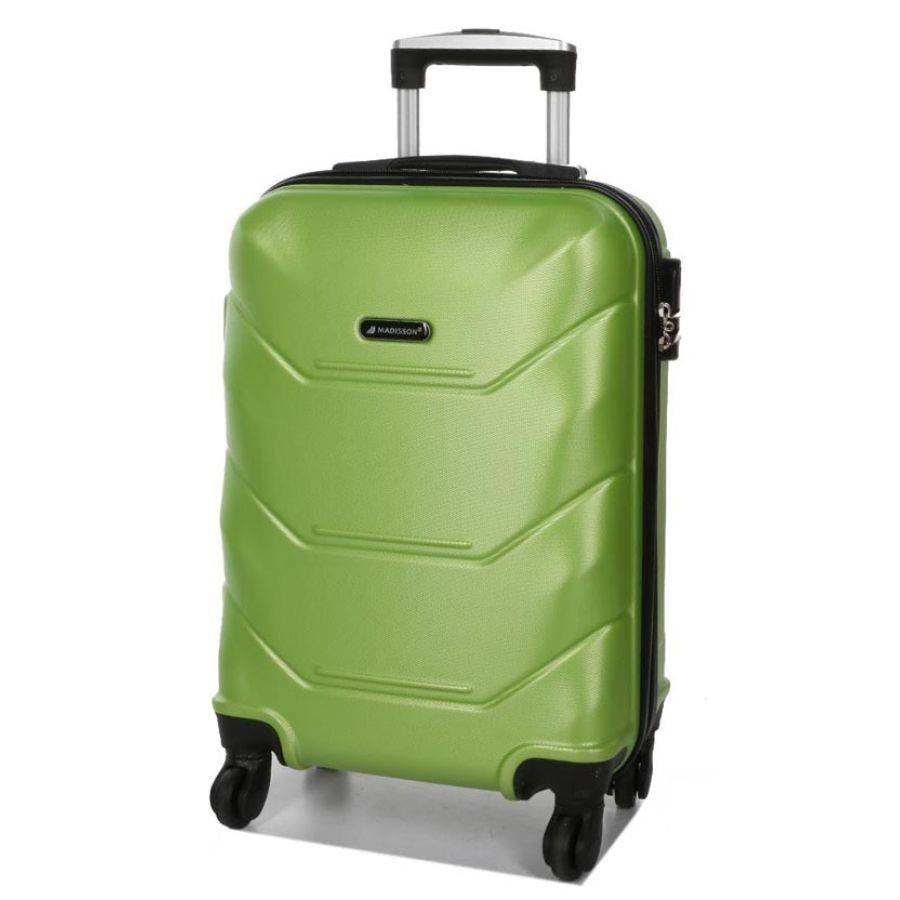 Чемодан маленький под ручную кладь S Madisson Snowball 32303 пластиковый 40л Зелёный