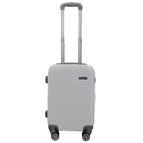 Чемодан мини XS для ручной клади Carbon 0508 пластиковый Серебряный
