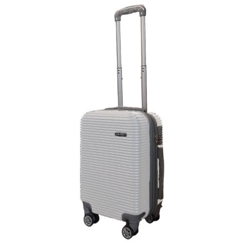 Чемодан мини XS для ручной клади Carbon 0508 пластиковый Серебряный