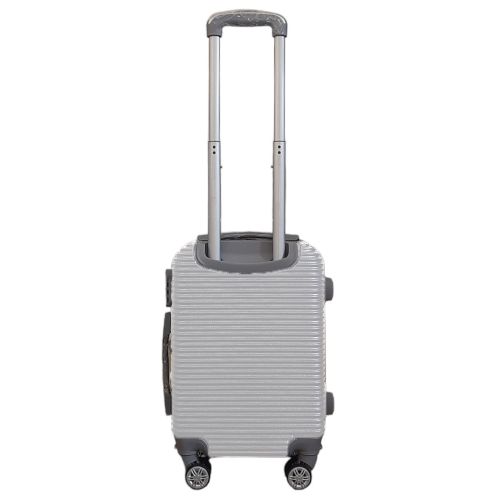 Чемодан мини XS для ручной клади Carbon 0508 пластиковый Серебряный