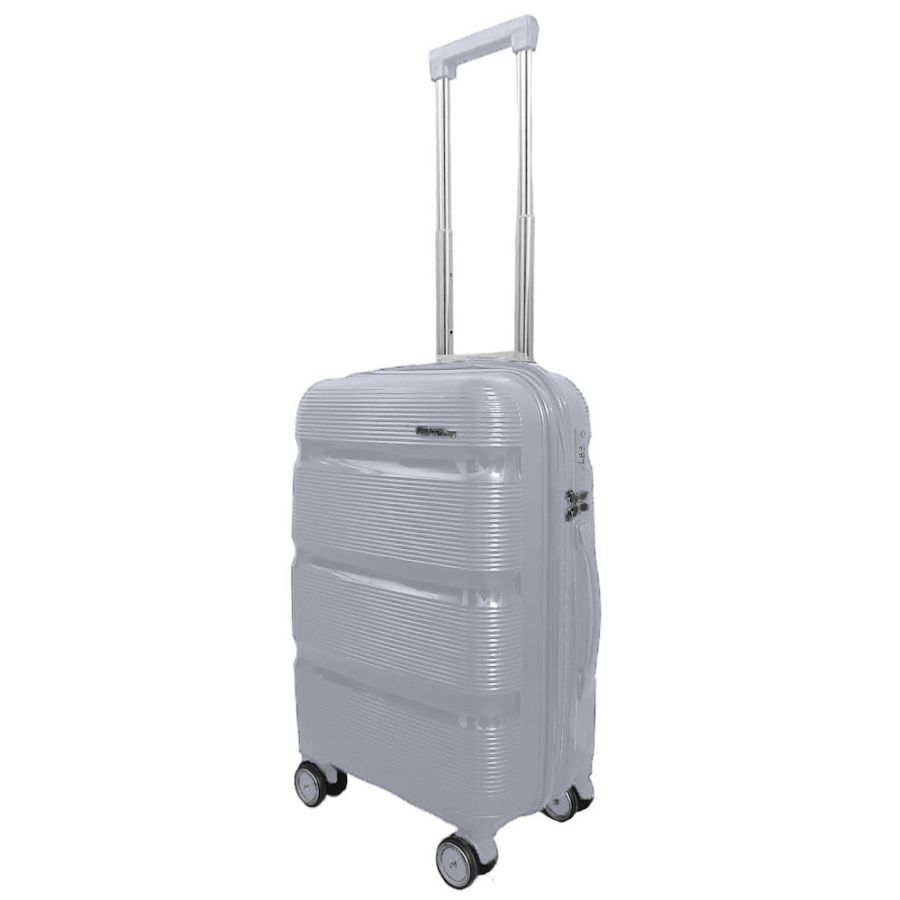 Чемодан маленький под ручную кладь Milano bag 0307 полипропилен Серебряный
