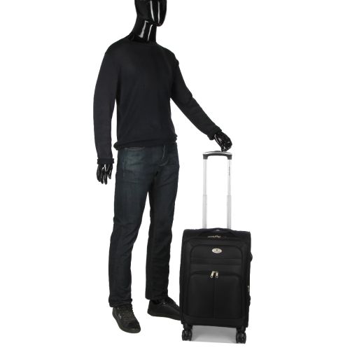 Чемодан маленький S Worldline Airtex 619 ручная кладь Чёрный