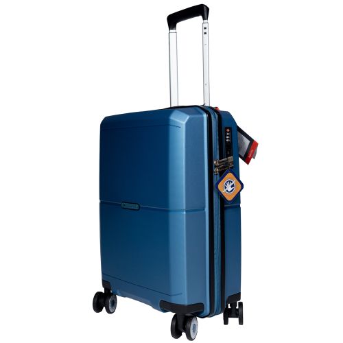 Чемодан маленький S под ручную кладь Snowball 49103 полипропилен Синий