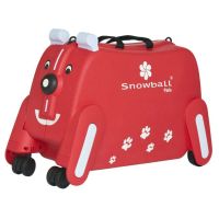 Детский чемодан маленький S Snowball 73102 Щенок полипропилен Красный