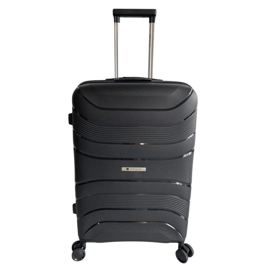 Чемодан средний (M) Worldline Airtex 288 полипропилен Черный