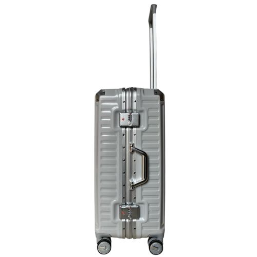 Чемодан маленький под ручную кладь S Milano bag 013 поликарбонат Серебряный