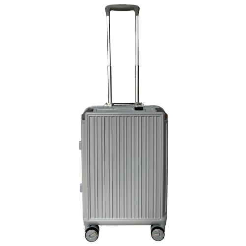 Чемодан маленький под ручную кладь S Milano bag 013 поликарбонат Серебряный
