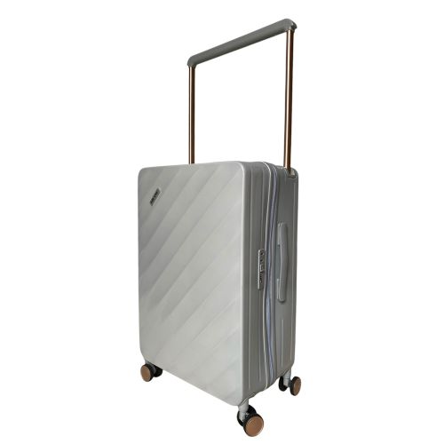 Чемодан средний (M) Milano bag 015 поликарбонат Серебряный