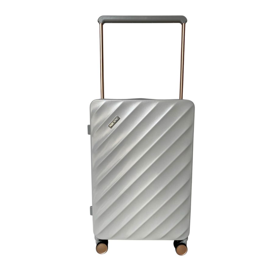 Чемодан средний (M) Milano bag 015 поликарбонат Серебряный