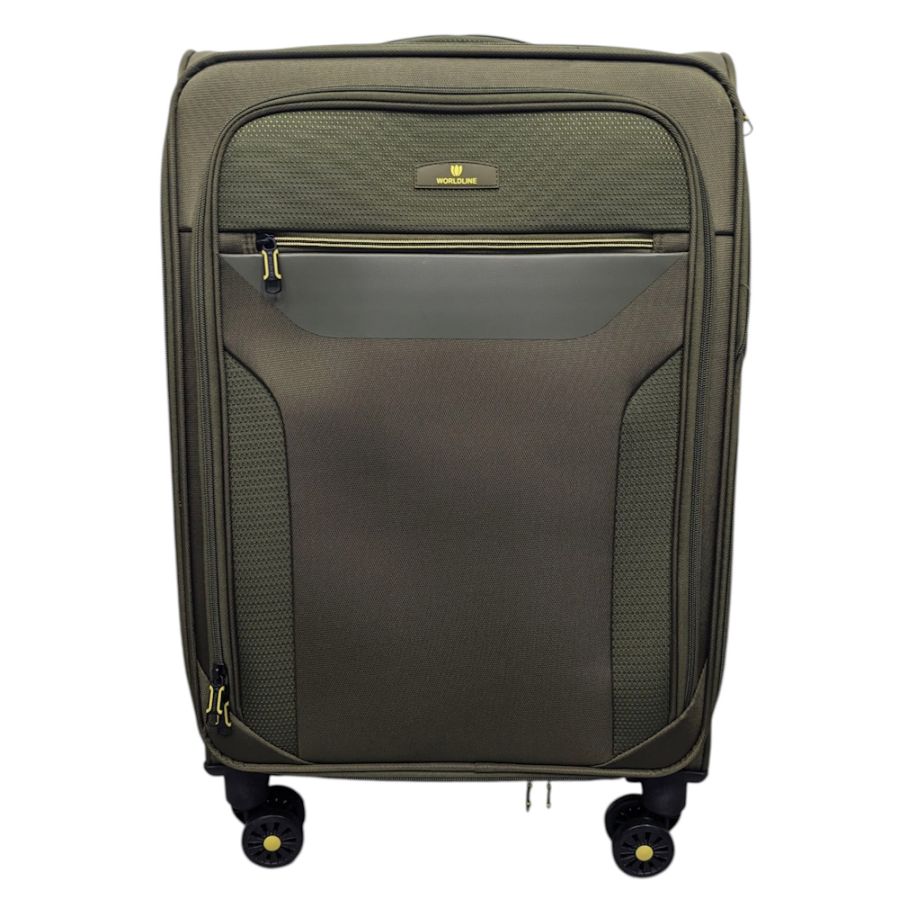 Чемодан средний Worldline Airtex 616 жаккард-полиэстер M Темно-зеленый