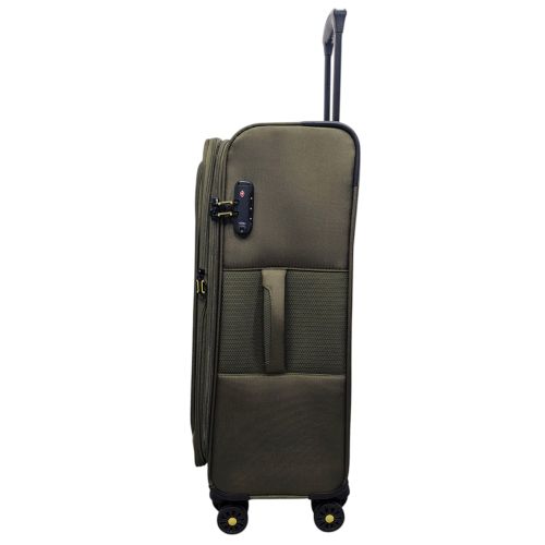 Чемодан средний Worldline Airtex 616 жаккард-полиэстер M Темно-зеленый