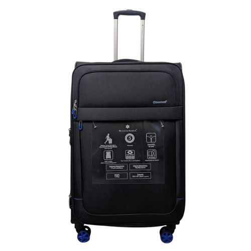 Чемодан большой Snowball 48203 жаккард-полиэстер L Черный