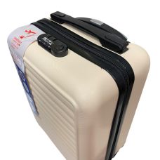 Чемодан Easy Move 002 мини XS 40x30x20 см, ABS, 4 колеса, кодовый замок, 20 л, Кремовый