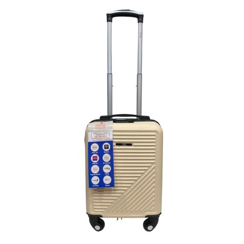 Чемодан Easy Move 002 мини XS 40x30x20 см, ABS, 4 колеса, кодовый замок, 20 л, Кремовый