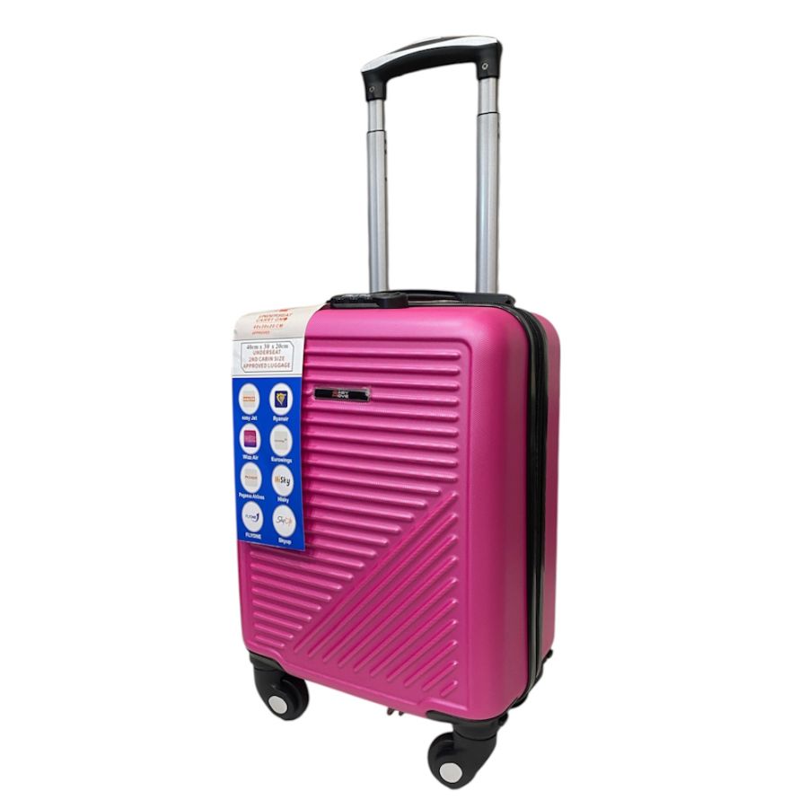 Чемодан Easy Move 002 мини XS 40x30x20 см, ABS, 4 колеса, кодовый замок, 20 л, Малиновый