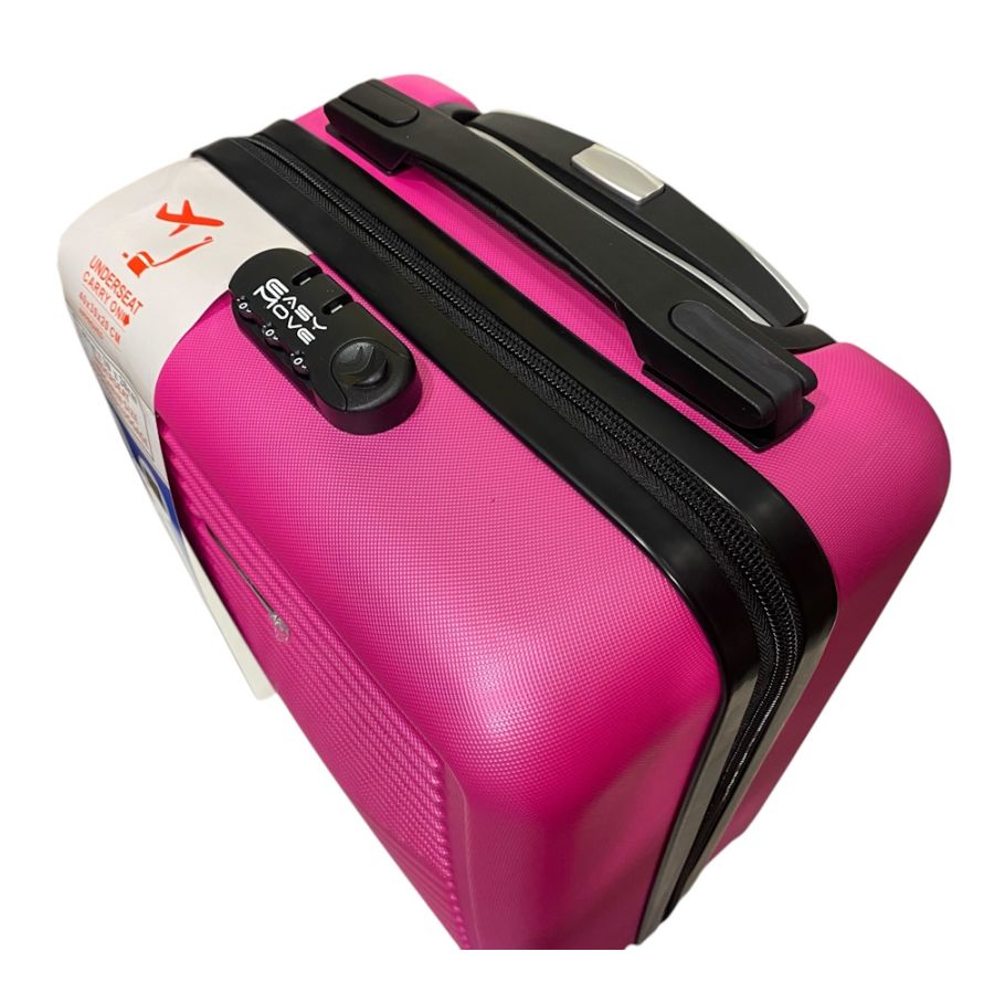 Чемодан Easy Move 002 мини XS 40x30x20 см, ABS, 4 колеса, кодовый замок, 20 л, Малиновый
