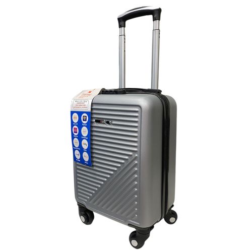 Чемодан Easy Move 002 мини XS 40x30x20 см, ABS, 4 колеса, кодовый замок, 20 л, Серебряный