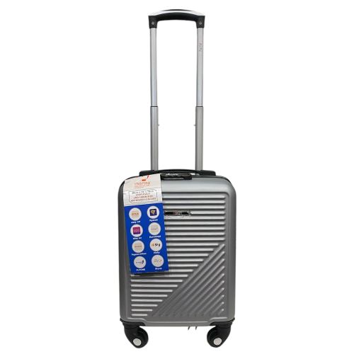 Чемодан Easy Move 002 мини XS 40x30x20 см, ABS, 4 колеса, кодовый замок, 20 л, Серебряный