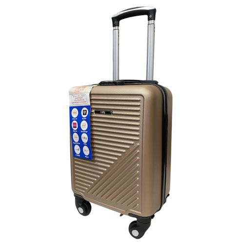 Чемодан Easy Move 002 мини XS 40x30x20 см, ABS, 4 колеса, кодовый замок, 20 л, Шампань