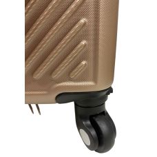 Чемодан Easy Move 002 мини XS 40x30x20 см, ABS, 4 колеса, кодовый замок, 20 л, Шампань