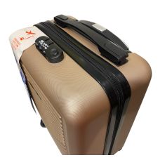 Чемодан Easy Move 002 мини XS 40x30x20 см, ABS, 4 колеса, кодовый замок, 20 л, Шампань