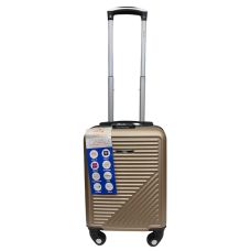 Чемодан Easy Move 002 мини XS 40x30x20 см, ABS, 4 колеса, кодовый замок, 20 л, Шампань