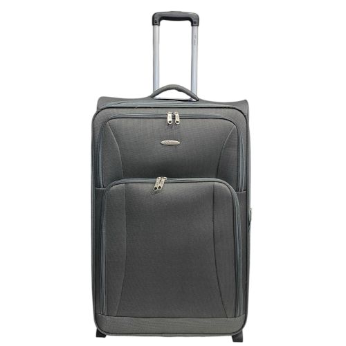 Чемодан Prince 6745 92 л с расширением, на колесах, серый, 72х46х32 см