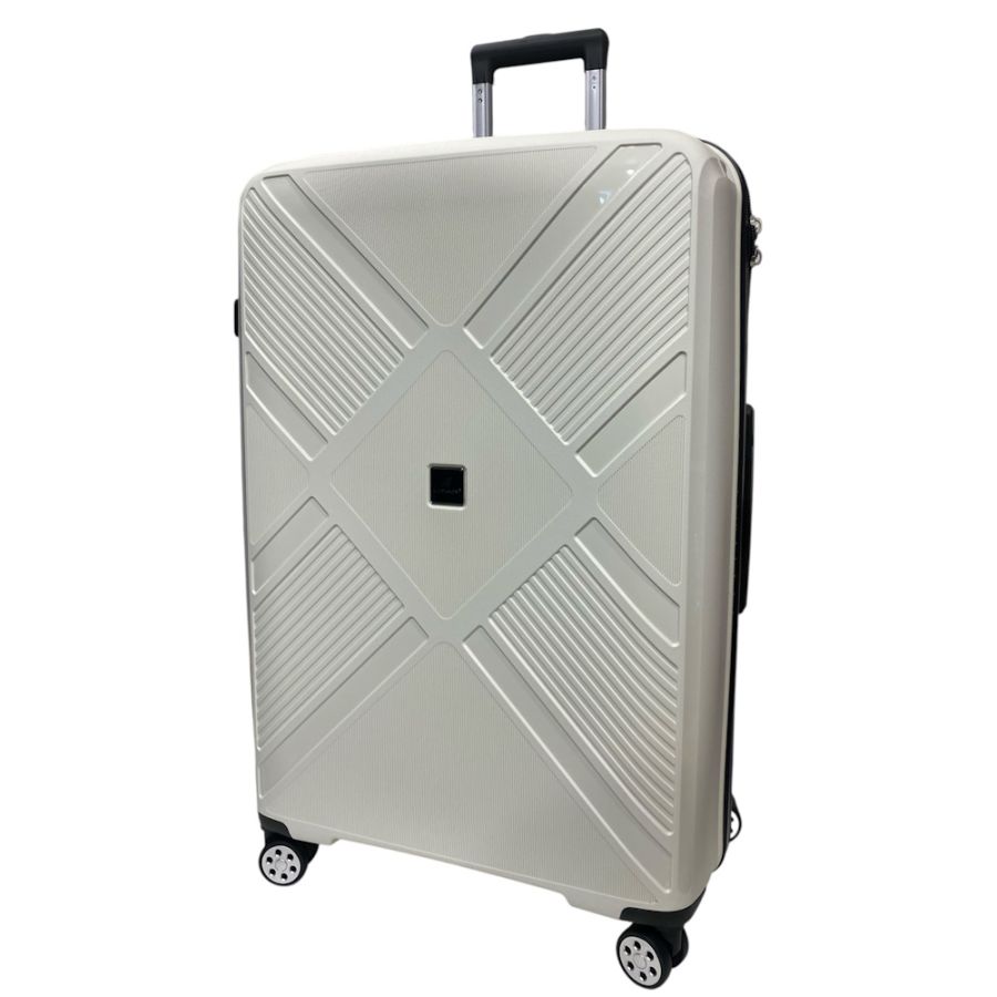 Чемодан Madisson Snowball 53103 большой L, 102 л, полипропилен, 4 колеса 360°, кодовый замок, 74x50x30 см Белый