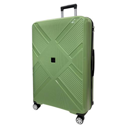Чемодан Madisson Snowball 53103 большой L, 102 л, полипропилен, 4 колеса 360°, кодовый замок, 74x50x30 см Зеленый