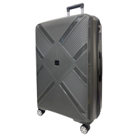 Чемодан Madisson Snowball 53103 большой L, 102 л, полипропилен, 4 колеса 360°, кодовый замок, 74x50x30 см Серый