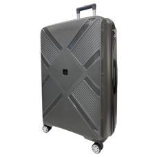 Чемодан Madisson Snowball 53103 большой L, 102 л, полипропилен, 4 колеса 360°, кодовый замок, 74x50x30 см Серый