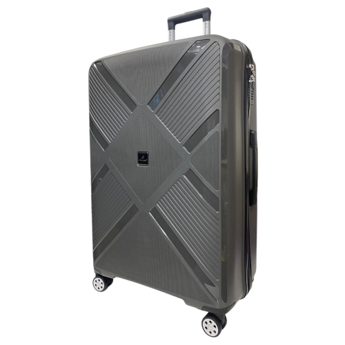 Чемодан Madisson Snowball 53103 большой L, 102 л, полипропилен, 4 колеса 360°, кодовый замок, 74x50x30 см Серый