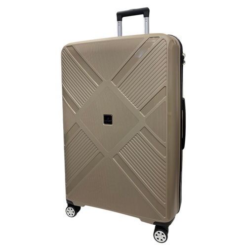 Чемодан Madisson Snowball 53103 большой L, 102 л, полипропилен, 4 колеса 360°, кодовый замок, 74x50x30 см Шампань