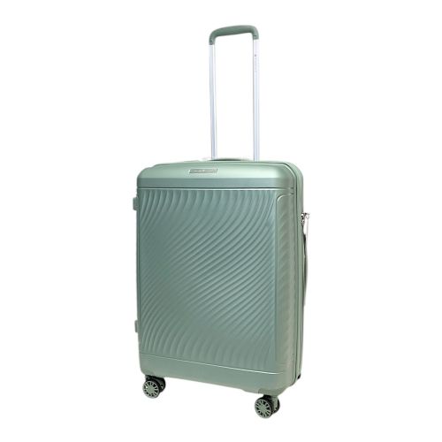 Чемодан средний Snowball 49703 из полипропилена 68+13 л 65×46×25 см Зеленый