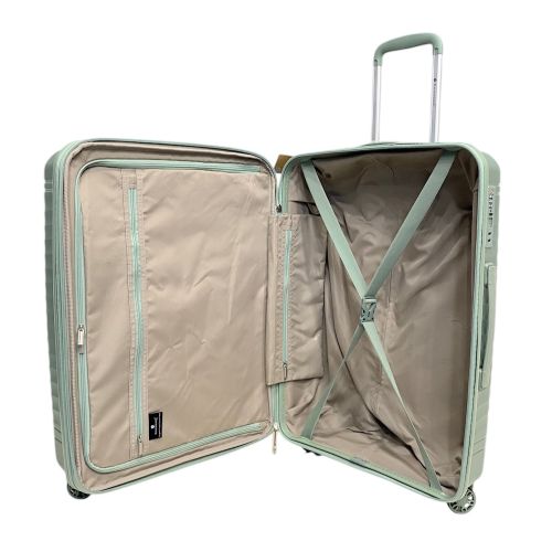 Чемодан средний Snowball 49703 из полипропилена 68+13 л 65×46×25 см Зеленый