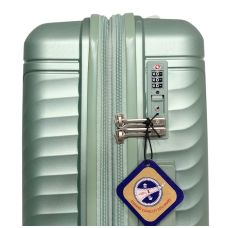 Чемодан средний Snowball 49703 из полипропилена 68+13 л 65×46×25 см Зеленый