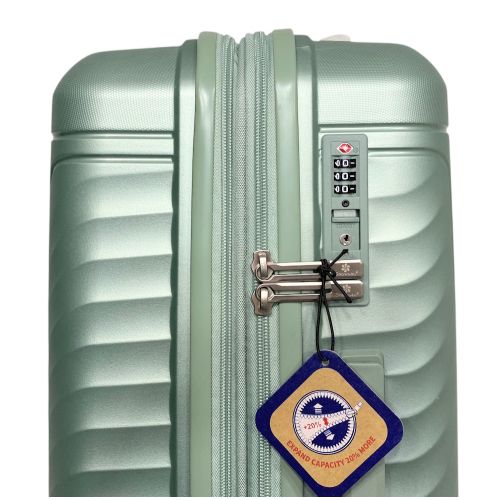 Чемодан средний Snowball 49703 из полипропилена 68+13 л 65×46×25 см Зеленый