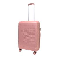 Чемодан средний Snowball 49703 из полипропилена 68+13 л 65×46×25 см Розовое золото