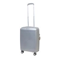 Чемодан маленький Snowball 49703 из полипропилена 36+9 л 55×39×22 см Серебряный