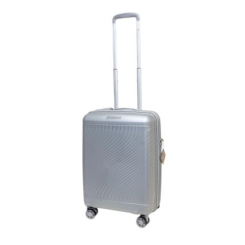 Чемодан маленький Snowball 49703 из полипропилена 36+9 л 55×39×22 см Серебряный