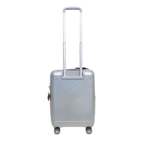 Чемодан маленький Snowball 49703 из полипропилена 36+9 л 55×39×22 см Серебряный
