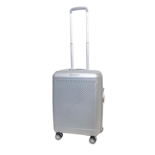 Чемодан маленький Snowball 49703 из полипропилена 36+9 л 55×39×22 см Серебряный