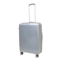 Чемодан средний Snowball 49703 из полипропилена 68+13 л 65×46×25 см Серебряный
