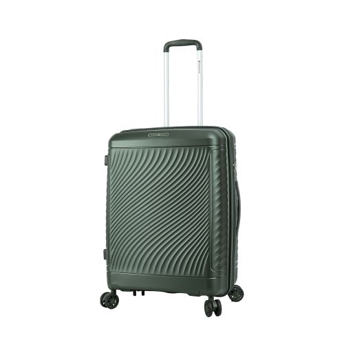 Чемодан средний Snowball 49703 из полипропилена 68+13 л 65×46×25 см Темно-зеленый