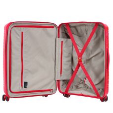 Чемодан маленький Snowball 49703 из полипропилена 36+9 л 55×39×22 см Красный