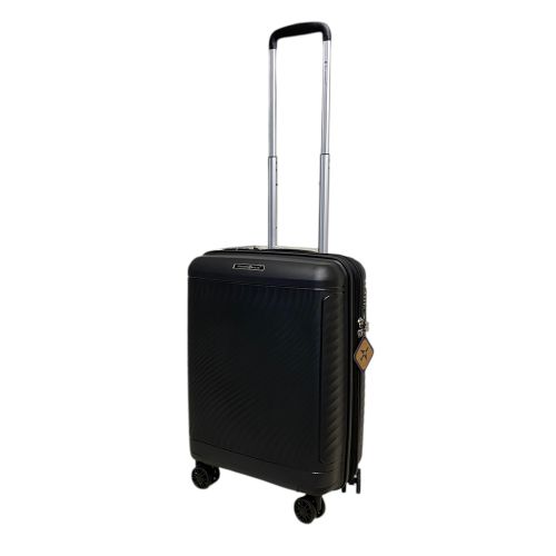 Чемодан маленький Snowball 49703 из полипропилена 36+9 л 55×39×22 см Чёрный